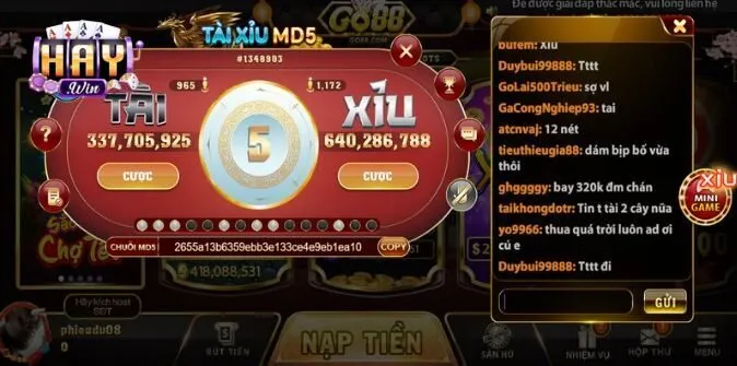 Chuỗi kết quả tài xỉu