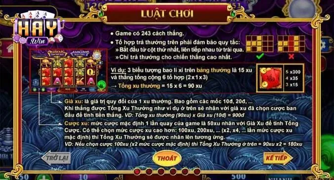 Luật chơi Slot Ngũ Long Haywin